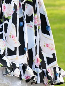 Tenue Idole Jupe Lolita Cardcaptor Sakura Volants Jupes Imprimées Fleurie