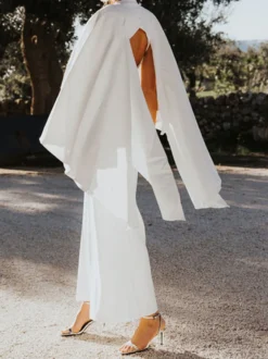 Tenue mariage femme combinaison mariée blanche décolleté