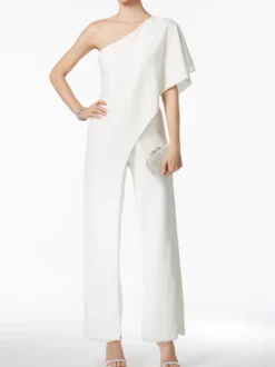 Tenue mariage femme combinaison mariée ivoire à une épaule