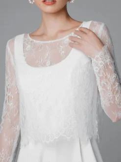 Tenue mariage femme combinaison mariée blanche cape en dentelle