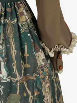 Tenues gothiques Lolita accessoire à manches longues squelette vert foncé