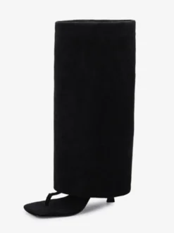 Tongs en daim pour femme sandales à talons hauts