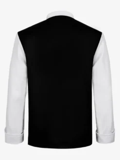 Top Noir Vintage Col À Volants Imprimé Manches Longues Costumes Rétro Homme Bourgogne