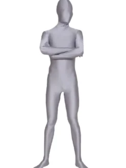 Toussaint Cosplay Costume de zentai unisexe gris d'argent en lycra Déguisements Halloween