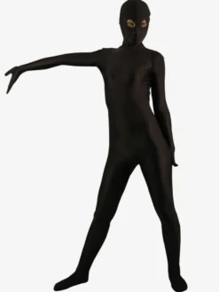 Toussaint Cosplay Costume de zentai marron foncé avec yeux ouverts Déguisements Halloween
