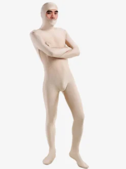 Toussaint Cosplay Costume de zentaï Face ouverte unisexe en lycra spandex écru blanc Halloween