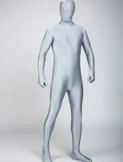 Toussaint Cosplay Costume de zentai gris unicolore en lycra spandex Déguisements Halloween