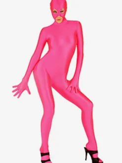 Toussaint Cosplay Costume de zentai rose en lycra spandex yeux ouverts Déguisements Halloween