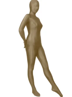 Toussaint Cosplay Costume de zentai marron en lycra spandex enveloppé Déguisements Halloween