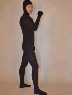 Toussaint Cosplay Costume de zentai noir de face ouverte Déguisements Halloween
