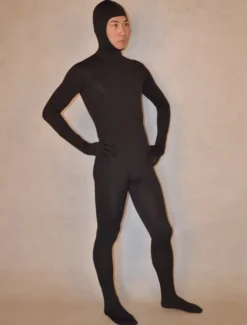 Toussaint Cosplay Costume de zentai noir de face ouverte Déguisements Halloween