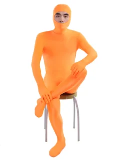 Toussaint Cosplay Costume de zentaï orange unicolore de face ouverte Déguisements Halloween