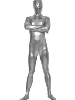 Toussaint Cosplay Costume de zentai unisexe d'argent en lycra Halloween