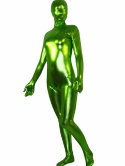 Toussaint Cosplay Costume de zentai unisexe en vert de printemps d'éclat métallique Déguisements Halloween