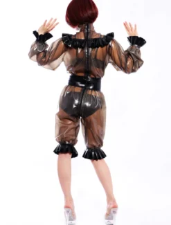 Toussaint Cosplay Costume latex femme travail unique avec dentelle Déguisements Halloween