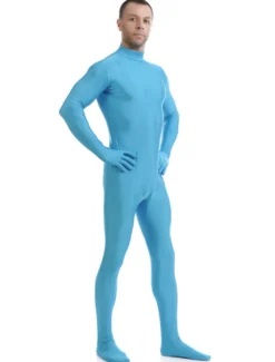 Toussaint Cosplay Costume Zentaï en lycra spandex bleu ciel clair Déguisements Halloween