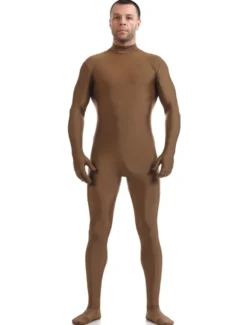 Toussaint Cosplay Costume Zentaï en lycra spandex marron Déguisements Halloween