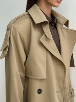 Trench-coat croisé pour femme - Manteau long classique ceinturé - Vêtement d'extérieur chic et printanier pour le bureau et le dîner (collection printemps 2026)