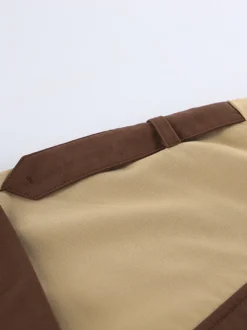 Trench-coat long Barn Color Block pour femme - Coupe longue utilitaire à cordon de serrage - Style safari idéal pour le printemps 2026