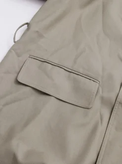 Trench-coat maxi kaki croisé à revers cranté et ceinture à manches longues