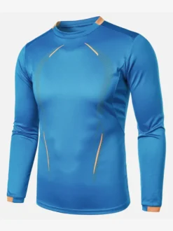T-shirt de sport respirant à manches longues pour homme idéal pour l'entraînement d'été et le fitness. Séchage rapide.