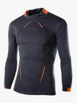 T-shirt de sport respirant à manches longues pour homme idéal pour l'entraînement d'été et le fitness. Séchage rapide.