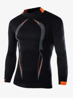 T-shirt de sport respirant à manches longues pour homme idéal pour l'entraînement d'été et le fitness. Séchage rapide.