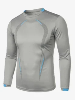 T-shirt de sport respirant à manches longues pour homme idéal pour l'entraînement d'été et le fitness. Séchage rapide.