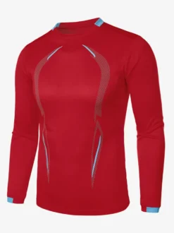 T-shirt de sport respirant à manches longues pour homme idéal pour l'entraînement d'été et le fitness. Séchage rapide.