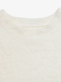 T-shirt à manches courtes abricot clair à col rond pour femme