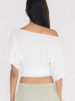 T-shirts blancs à manches courtes pour femmes