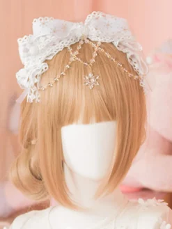 Tête Lolita Blanche avec KC Sweet Chain Accessoires pour cheveux Lolita Déguisements Halloween