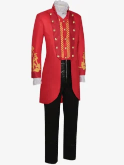 Tuxedo rouge vintage victorien boutons manches longues pardessus costumes rétro pour homme