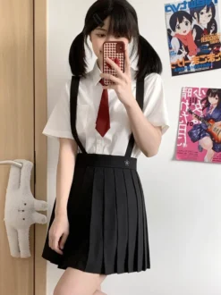 Uniforme scolaire japonais Lolita classique SK Jupes Lolita plissées noires