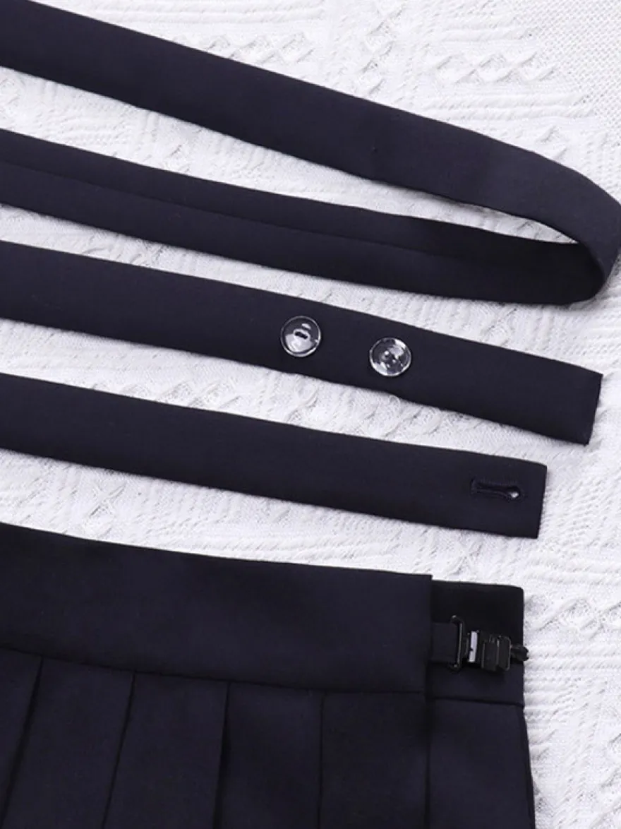 Uniforme scolaire japonais Lolita classique SK Jupes Lolita plissées noires