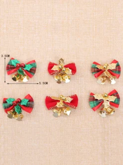 Vert Noël Cloche Bowknot Props Polyester Fibre Noël Vacances Costumes Props