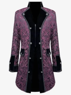 Veste boutonnée Steampunk pour homme veste vintage redingote gothique queue-de-pie