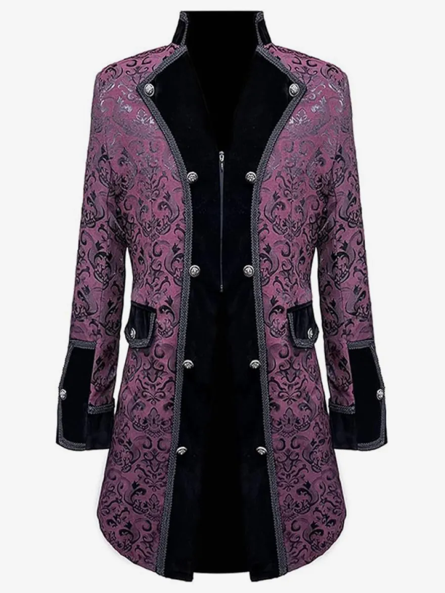 Veste boutonnée Steampunk pour homme veste vintage redingote gothique queue-de-pie