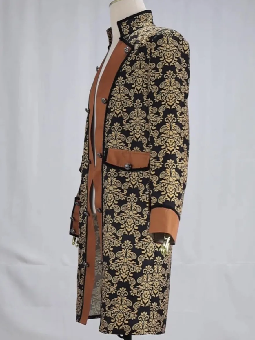 Veste boutonnée Steampunk pour homme veste vintage redingote gothique queue-de-pie