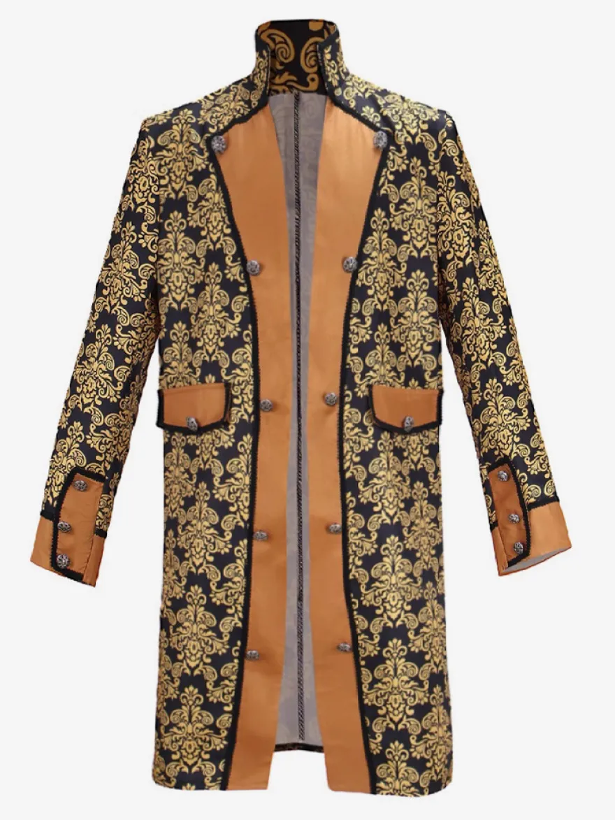 Veste boutonnée Steampunk pour homme veste vintage redingote gothique queue-de-pie