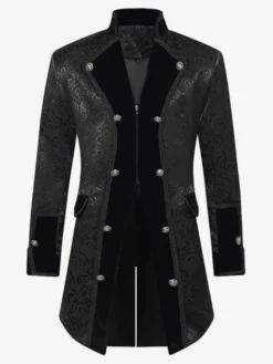 Veste boutonnée Steampunk pour homme veste vintage redingote gothique queue-de-pie