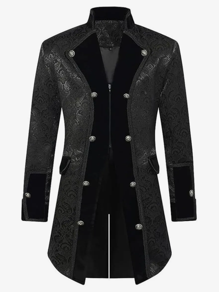 Veste boutonnée Steampunk pour homme veste vintage redingote gothique queue-de-pie