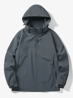 Veste à capuche décontracté homme zippée en polyester Smart