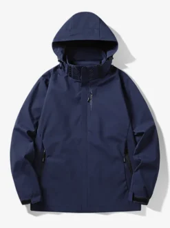 Veste à capuche décontracté homme zippée en polyester Smart
