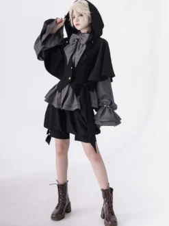 Veste à capuche oreilles lapin gothique Lolita rétro