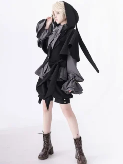 Veste à capuche oreilles lapin gothique Lolita rétro