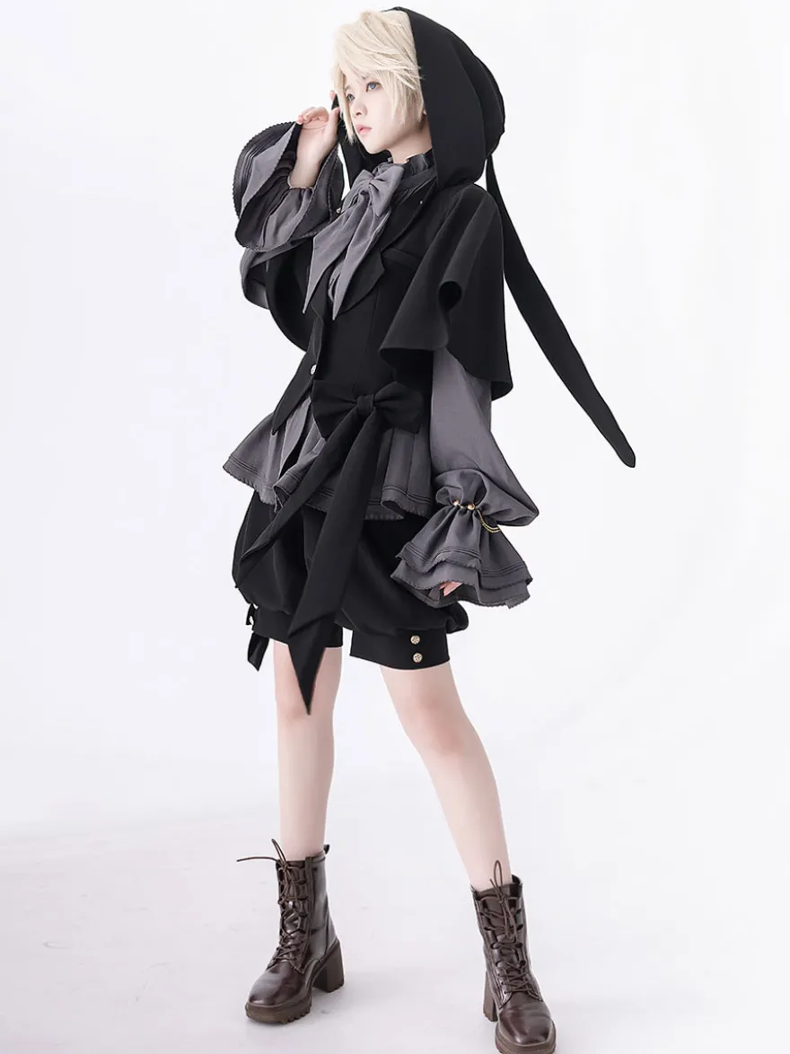 Veste à capuche oreilles lapin gothique Lolita rétro