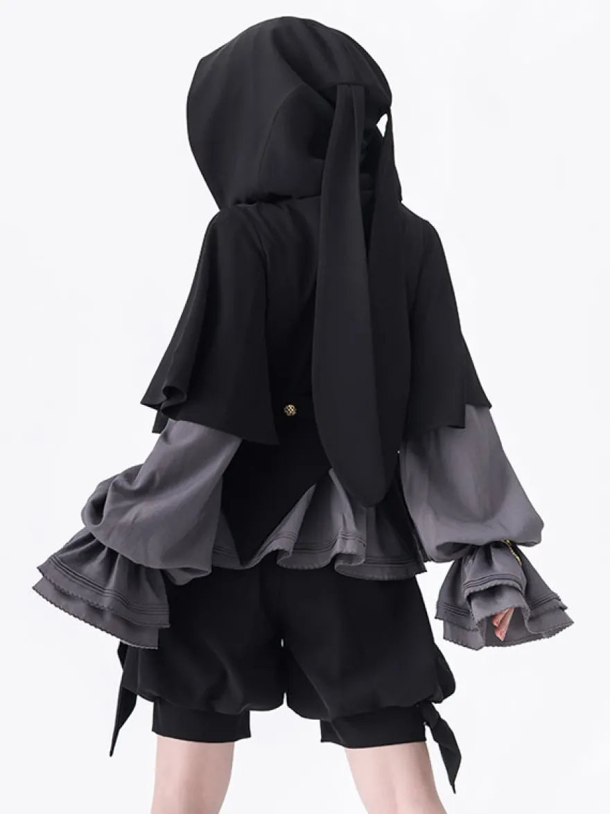 Veste à capuche oreilles lapin gothique Lolita rétro