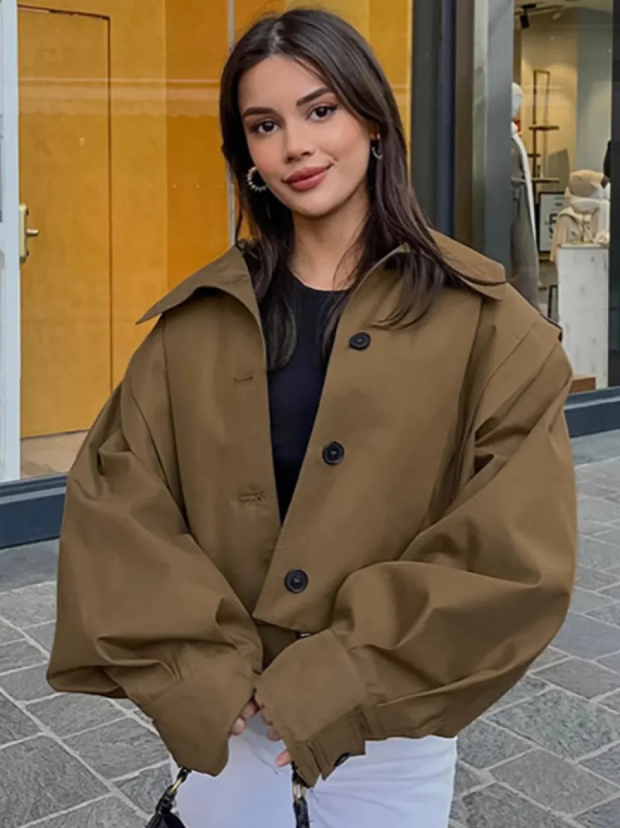 Veste courte à col montant pour femme 2026