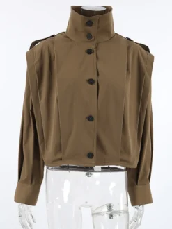 Veste courte à col montant pour femme 2026